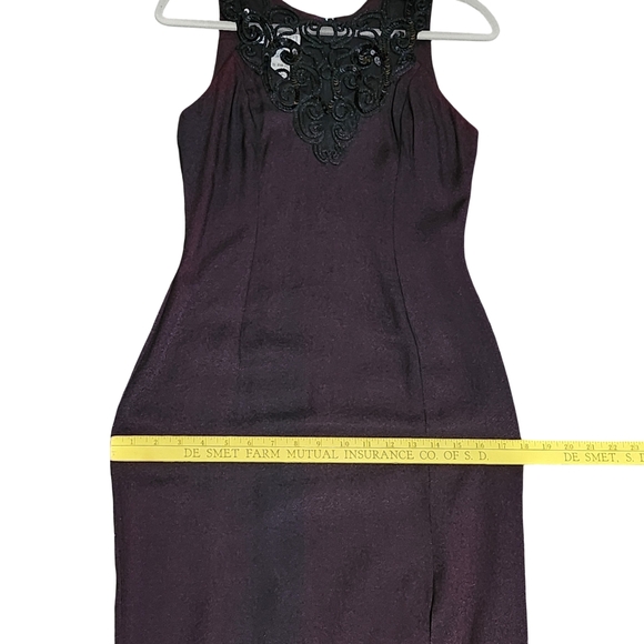 JESSICA McCLINTOCK Gunne Sax Dress Womens 7/8 Black Maxi Gown Lace Witchy Gothic - Picture 12 of 16